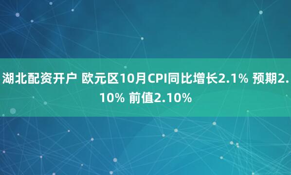 湖北配资开户 欧元区10月CPI同比增长2.1% 预期2.10% 前值2.10%