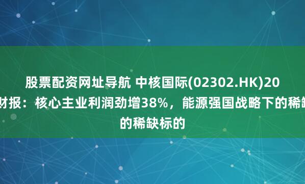 股票配资网址导航 中核国际(02302.HK)2025年财报：核心主业利润劲增38%，能源强国战略下的稀缺标的